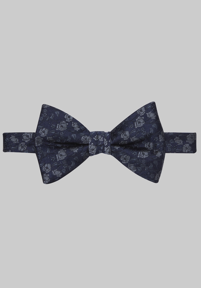 Men's Flowers On The Vine Pre-Tied Bow Tie, Dark Navy, One Size