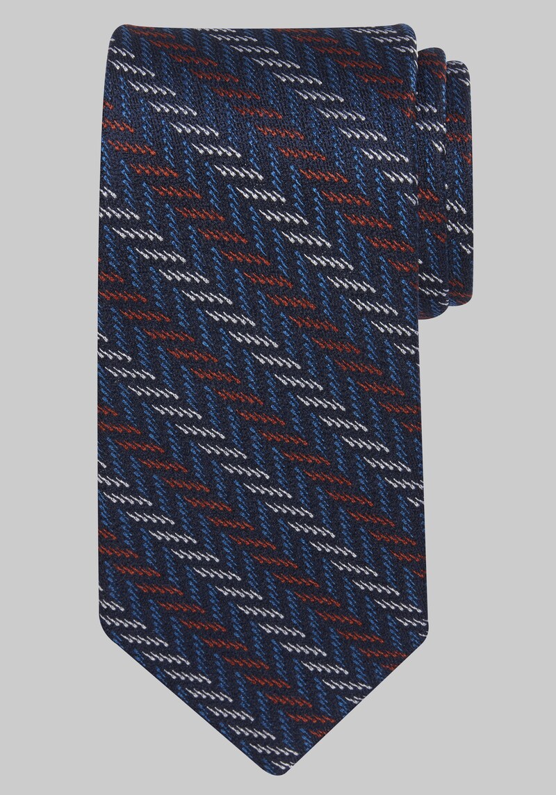 Men's Reserve Collection Chevron Knit Stripe Tie, Rust, One Size