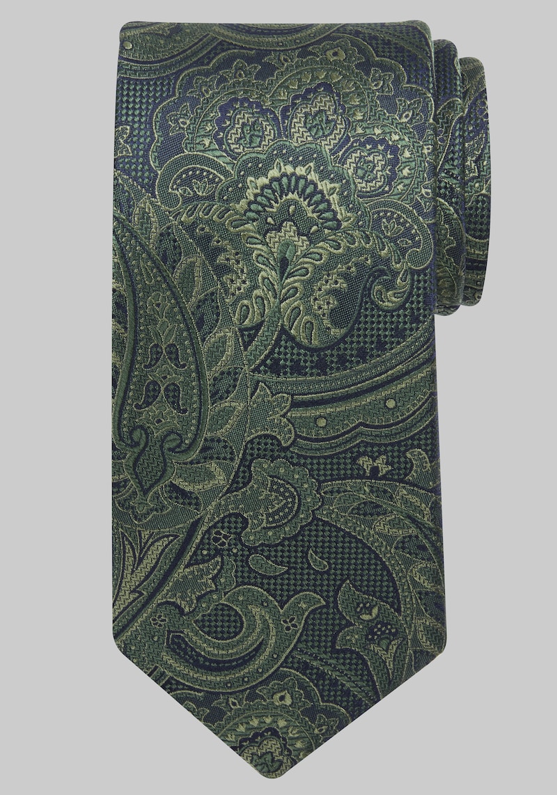 Men's Reserve Collection Paisley Tie, Green, One Size