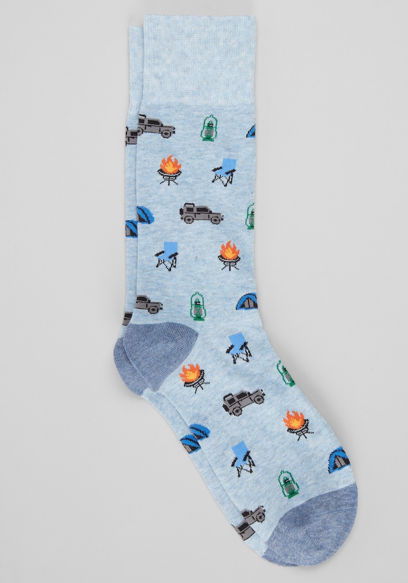Men's Jos. A. Bank Camping Socks at Jos. A. Bank, Blue/Chambray Heather, Size Mid Calf
