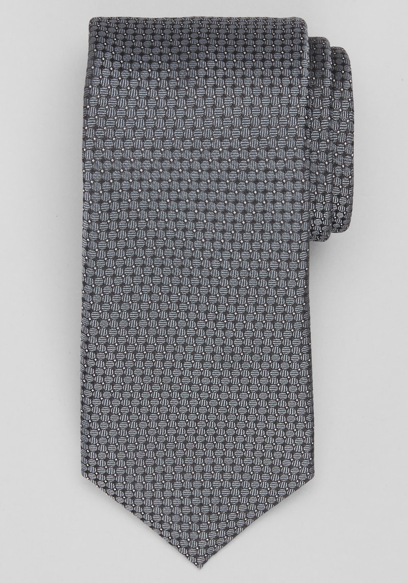 Men's Big & Tall Jos. A. Bank Connected Ribbed Dots Tie at Jos. A. Bank, Charcoal/Grey, Size LONG