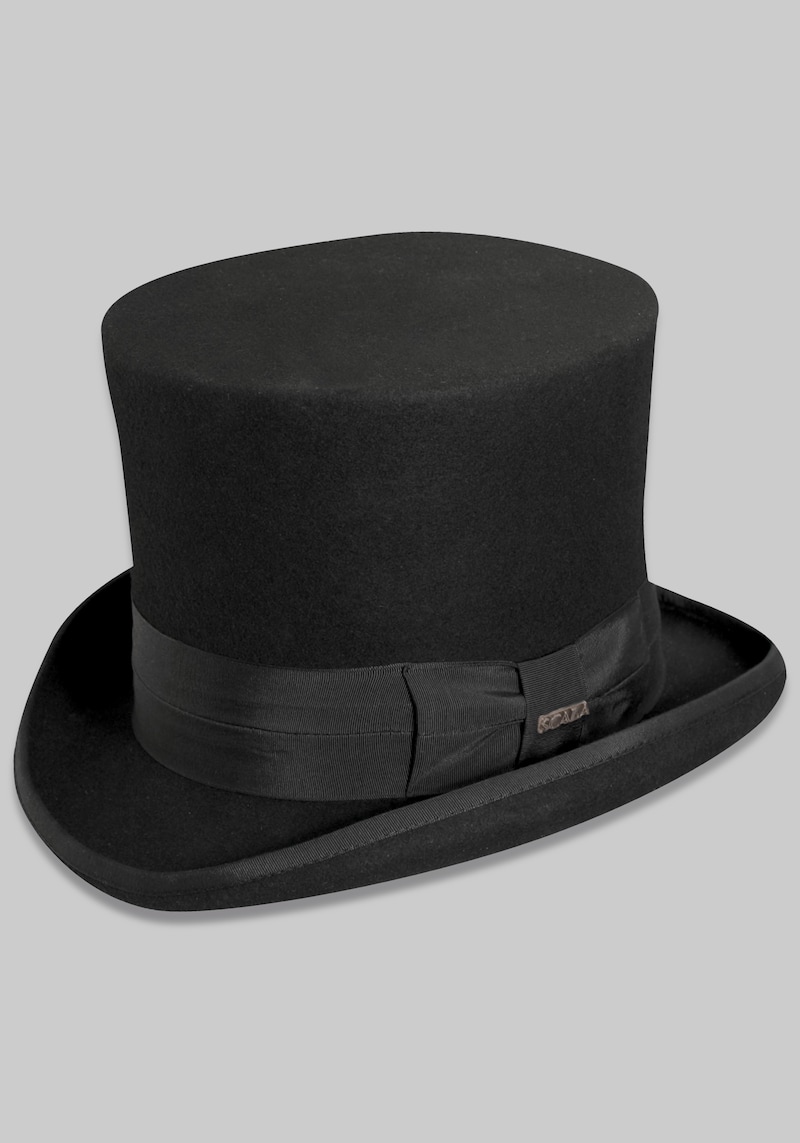 Men's Scala Structured Wool Blend Top Hat at Jos. A. Bank, Black, Size Large