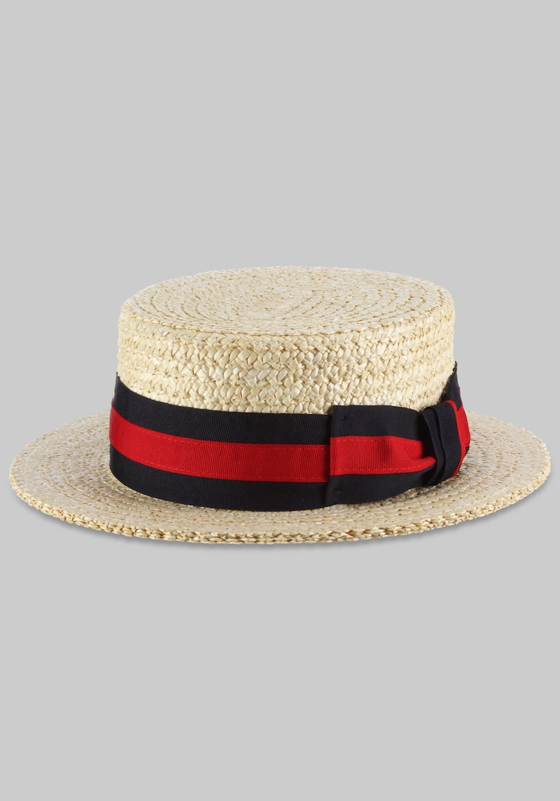 Men's Scala Gondola Braided Boater Hat at Jos. A. Bank, Bleach/Cream/White, Size Small