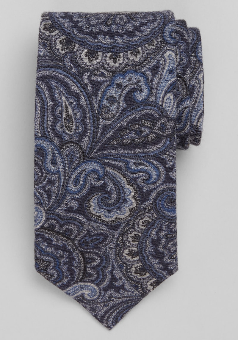 Men's Reserve Collection Premium Paisley Wool Tie at Jos. A. Bank, Blue/Navy, Size One