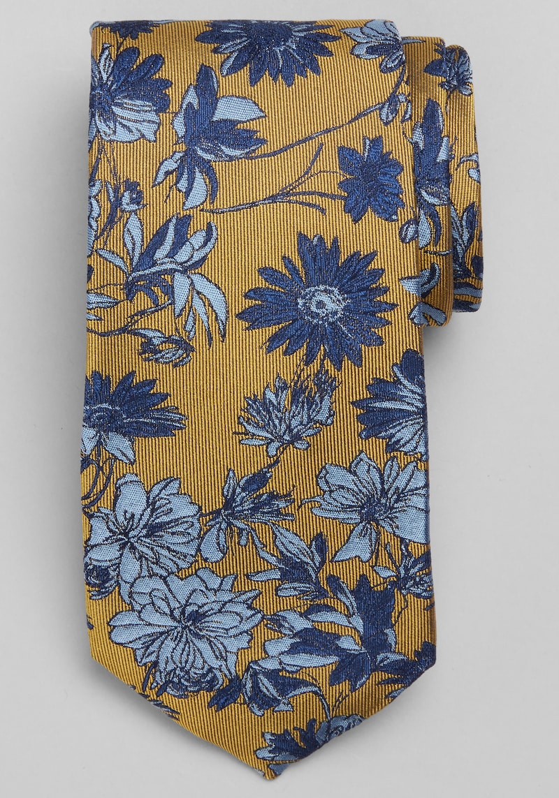 Men's Big & Tall Reserve Collection Floral Tie at Jos. A. Bank, Gold, Size LONG