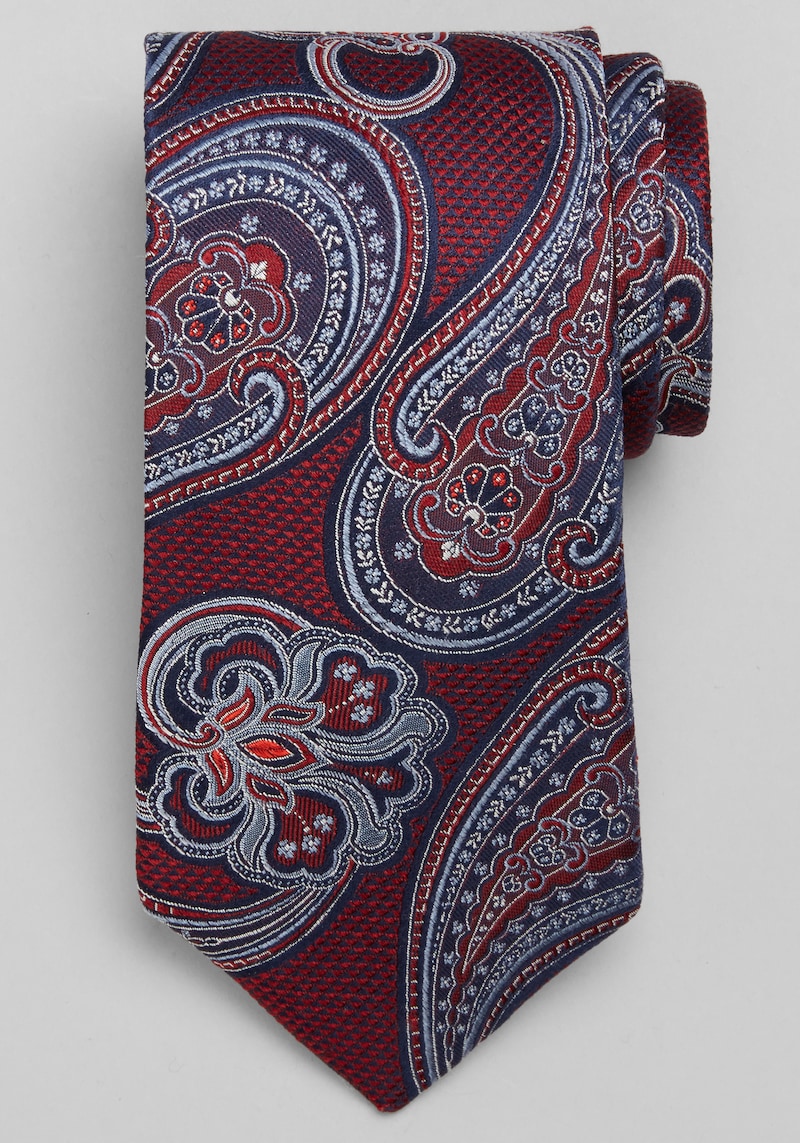 Men's Reserve Collection Complex Paisley Tie at Jos. A. Bank, Burgundy, Size One
