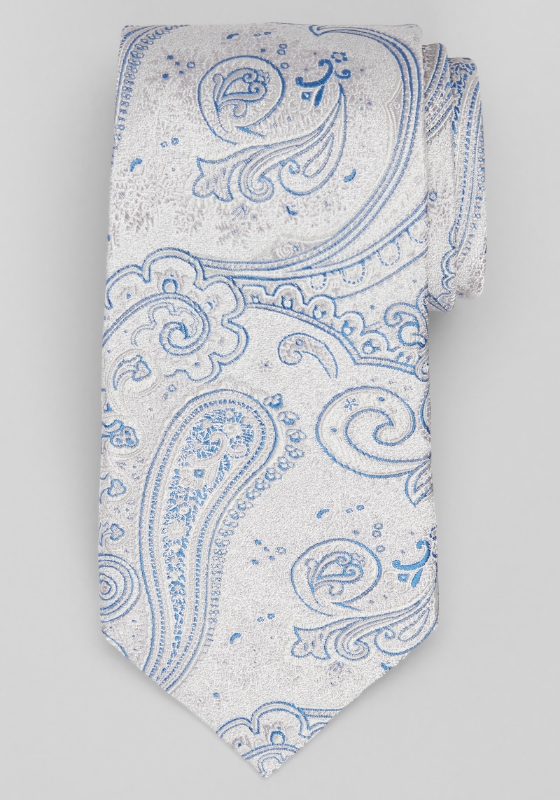 Men's Traveler Collection Meandering Paisley Tie at Jos. A. Bank, Grey, Size One