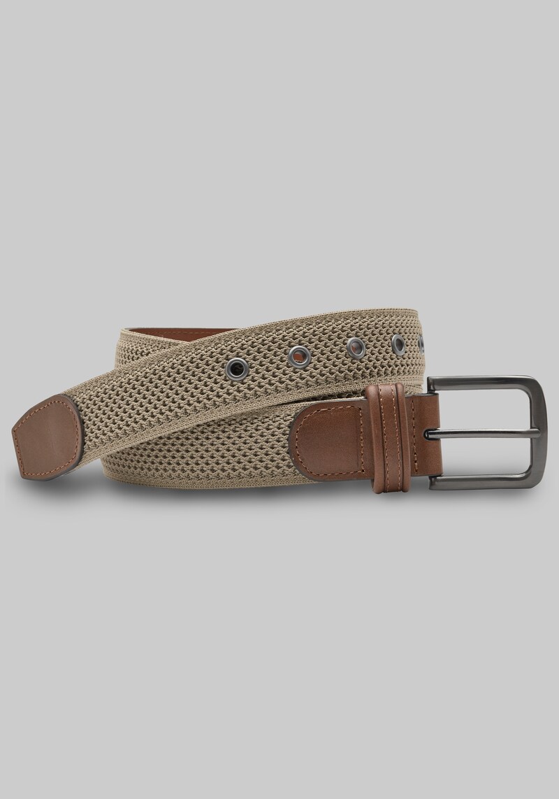 Men's Johnston & Murphy Amherst Engineered Knit Belt at Jos. A. Bank, Taupe, Size 42