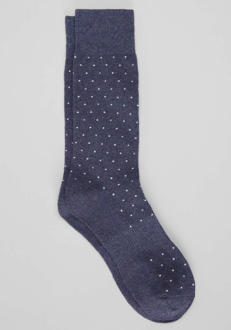 Men's Traveler COOLMOTION Small Dot Socks at Jos. A. Bank, Blue/Dark Denim, Size Mid Calf
