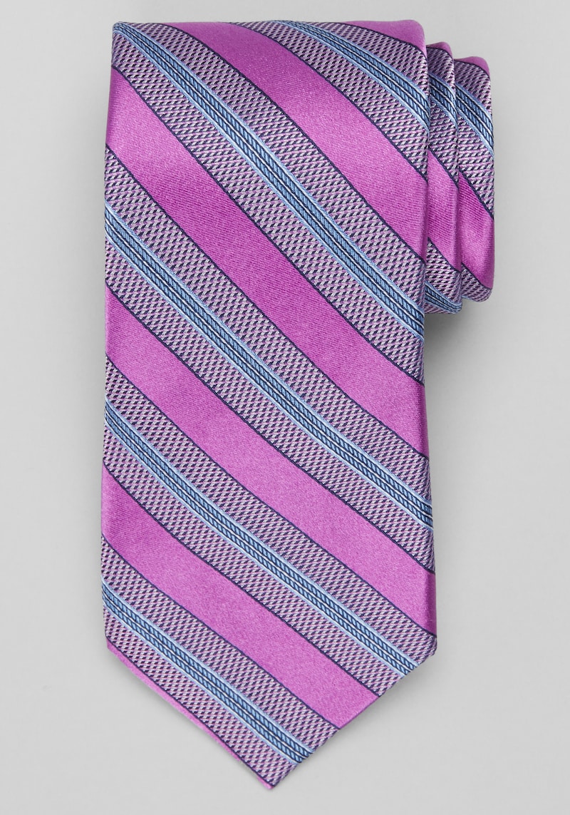 Men's Reserve Collection Intricate Stripe Tie at Jos. A. Bank, Fuchsia/Pink, Size One