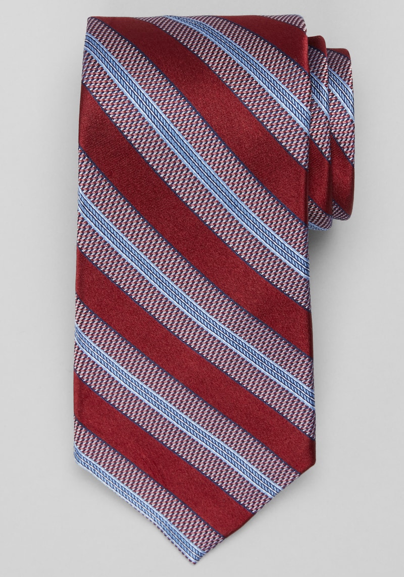 Men's Reserve Collection Intricate Stripe Tie at Jos. A. Bank, Burgundy, Size One