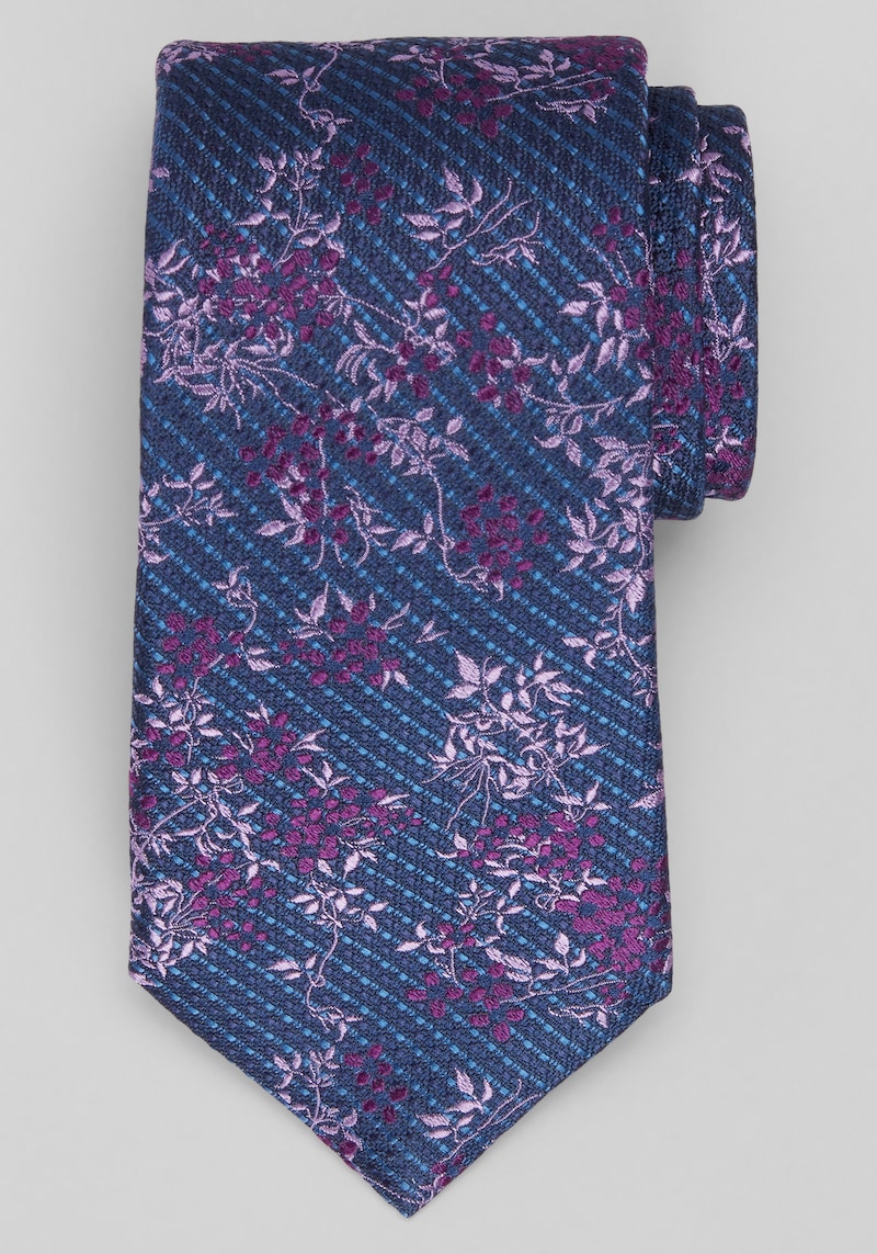 Men's Reserve Collection Sprigs Stripe Tie at Jos. A. Bank, Purple, Size One