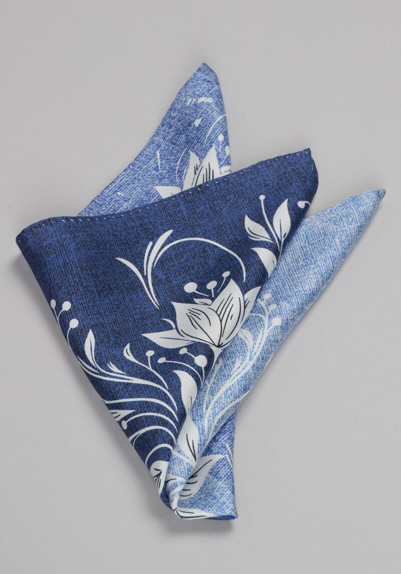 Men's Jos. A. Bank Leaves Quadrant Pocket Square at Jos. A. Bank, Blue, Size One