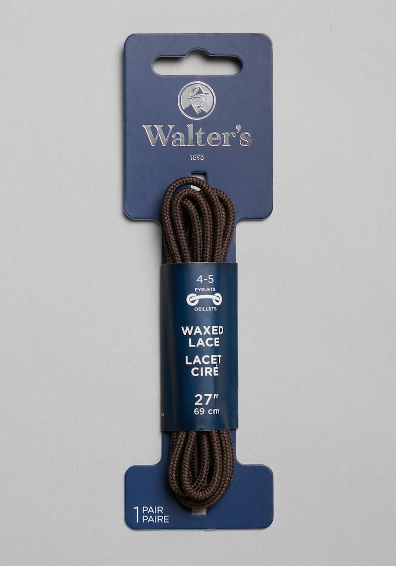 Men's Walter's 27-Inch Wax Dress Laces, Brown, Brown, Misc