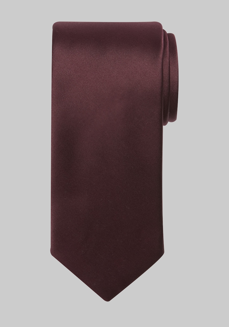 JoS. A. Bank Men's Solid Tie, Wine, One Size