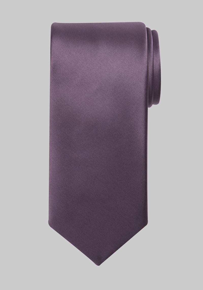 JoS. A. Bank Men's Solid Tie, Dark Purple, One Size