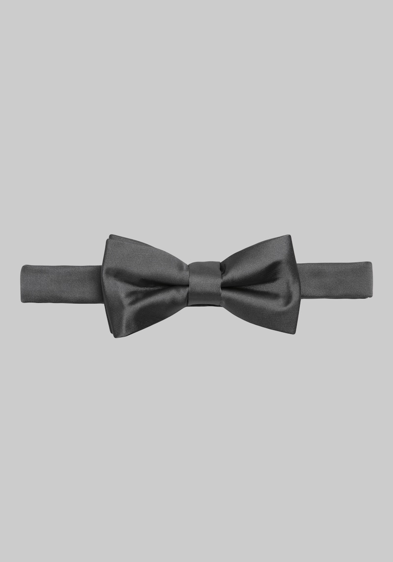 Men's Pre-Tied Bow Tie, Dark Grey, One Size