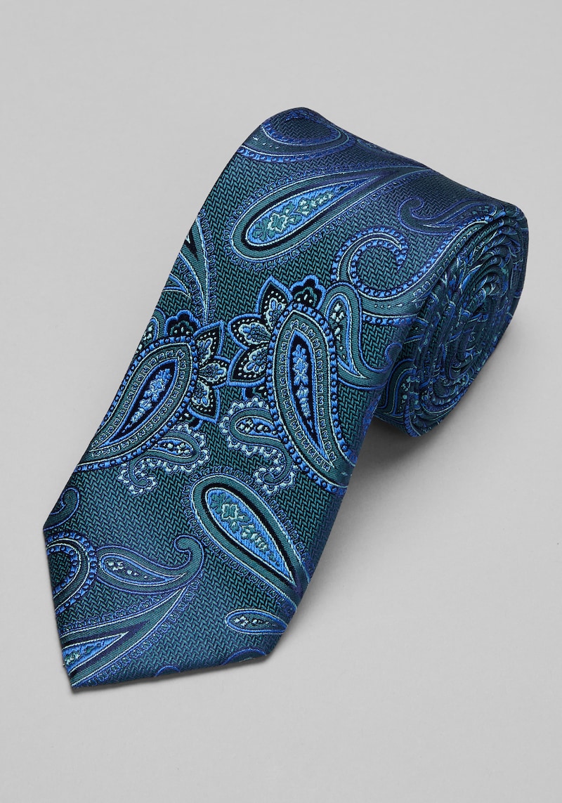 JoS. A. Bank Men's Reserve Collection Paisley Tie, Green, One Size