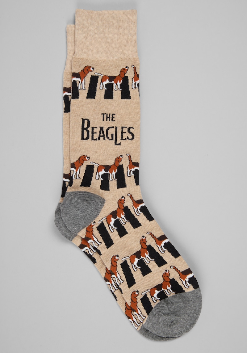 Men's Jos. A. Bank The Beagles Socks at Jos. A. Bank, Oatmeal Heather/Tan, 