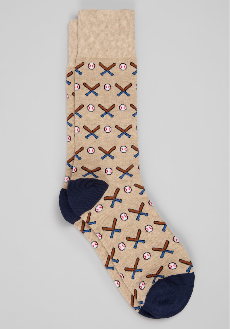Men's Joseph A. Bank Baseball Socks at Jos. A. Bank, Oatmeal Heather/Tan, 