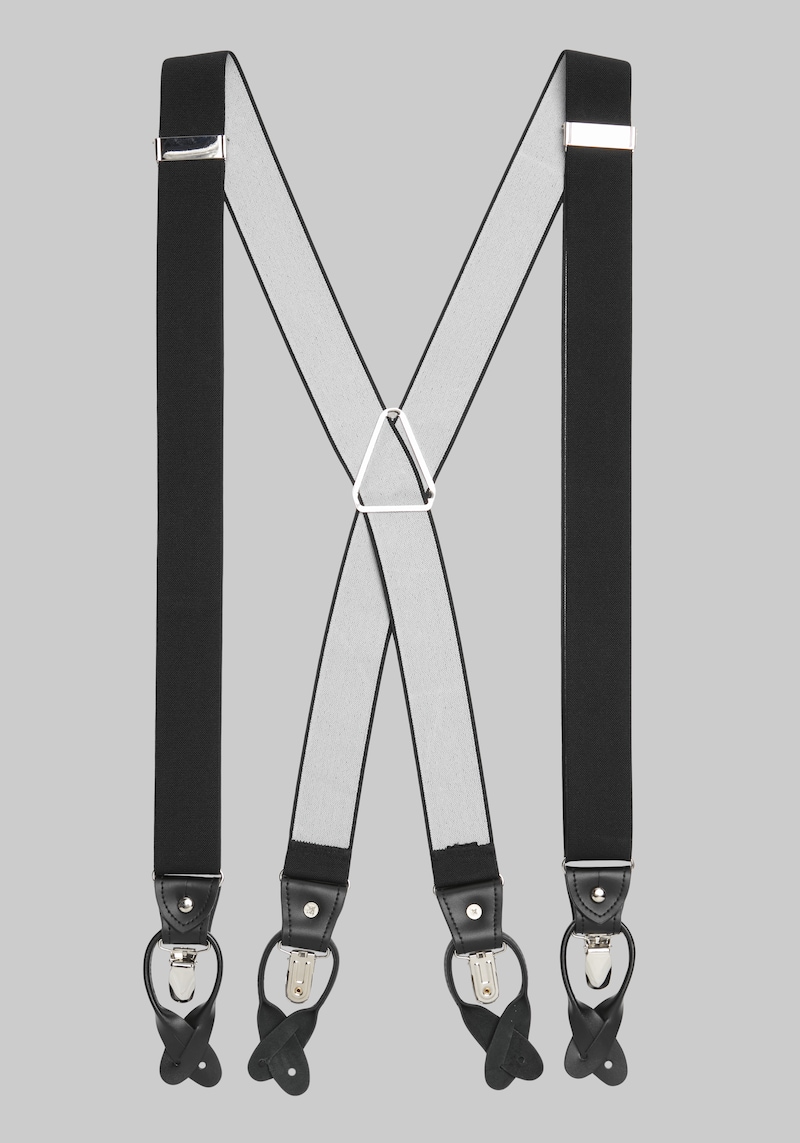 JoS. A. Bank Men's Convertible Suspenders - Long, Black, One Size