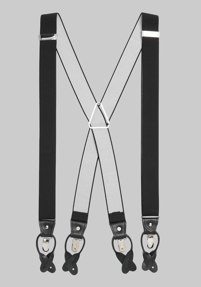 Men's Convertible Suspenders - Long, Black, One Size