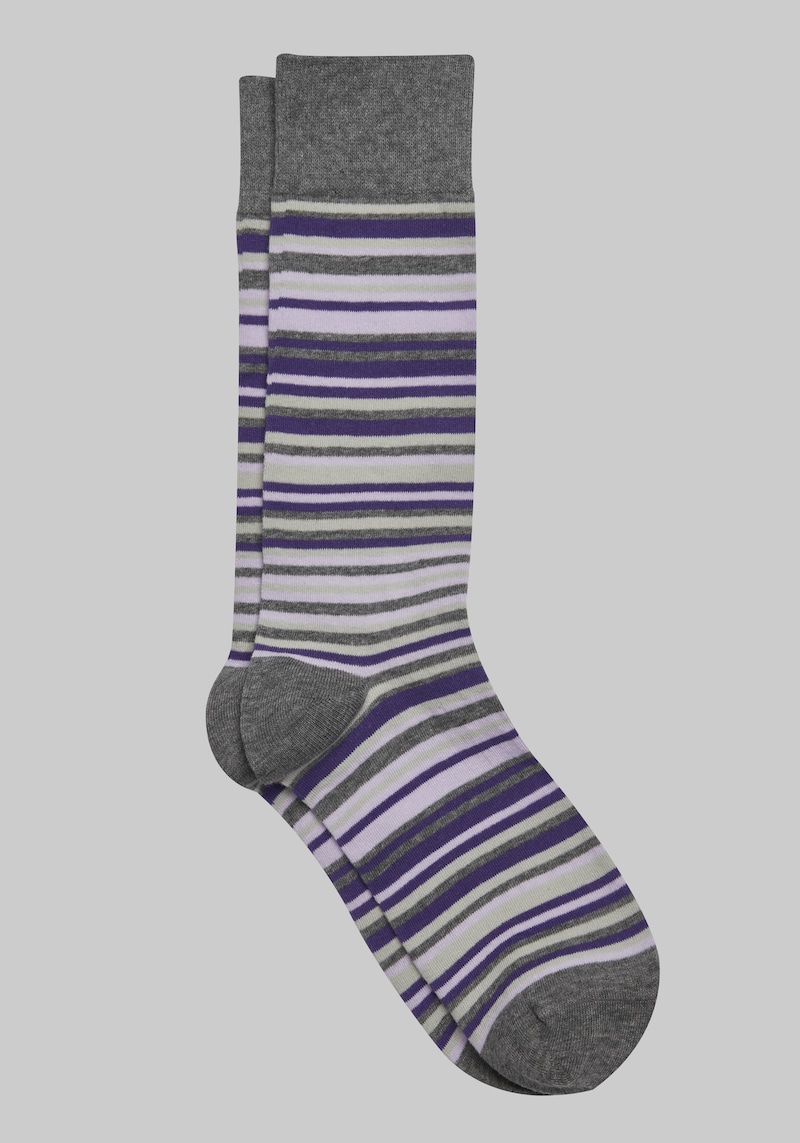 JoS. A. Bank Men's Stripe Socks, Grey