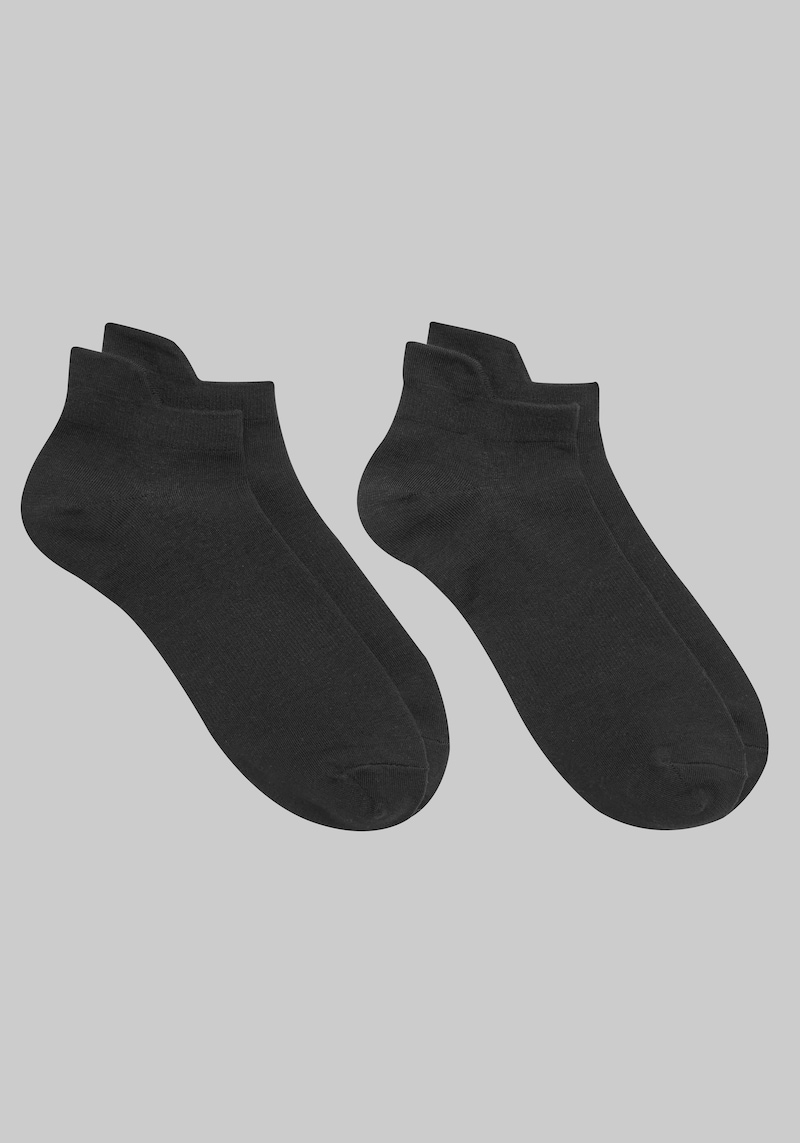 JoS. A. Bank Men's Low Cut Compression Socks, 2-Pack, Black, Ankle