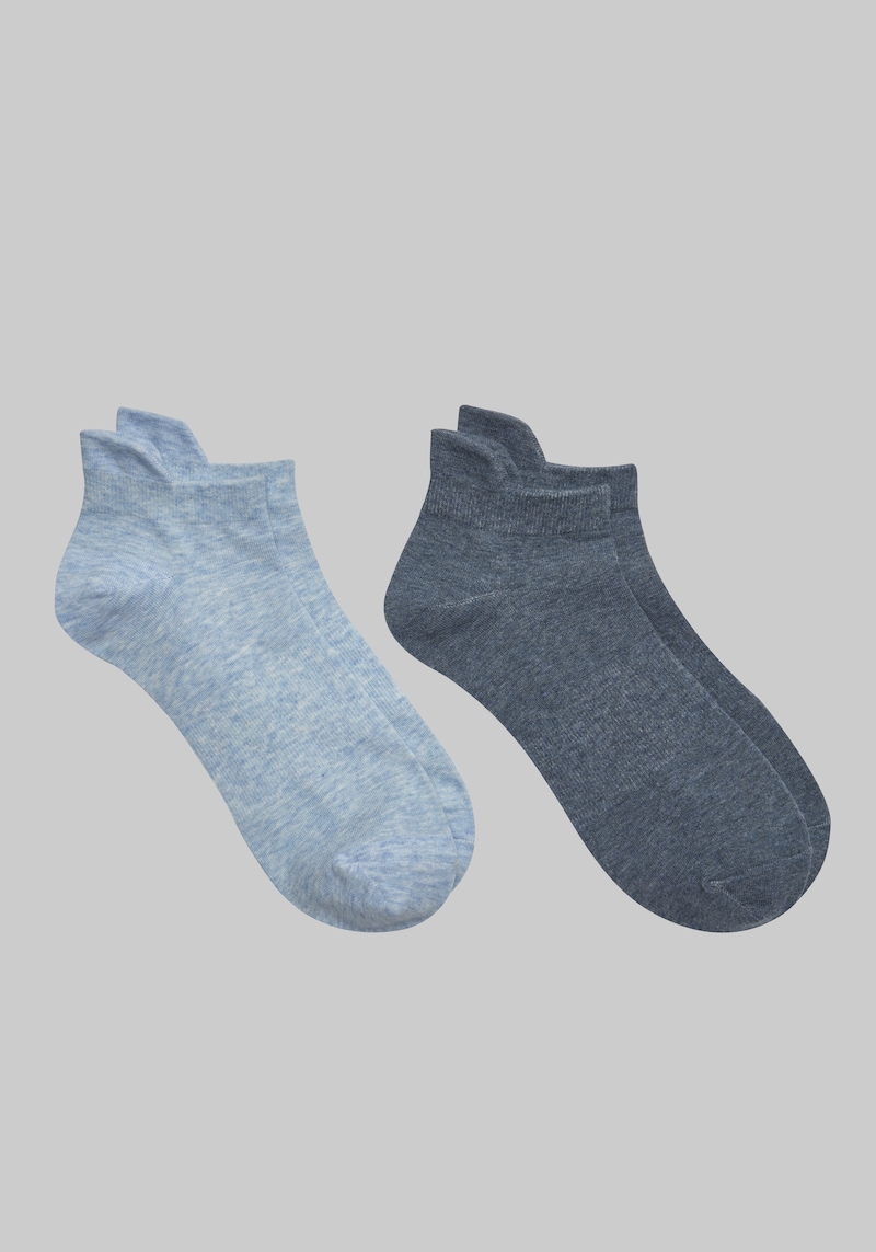 Men's Low Cut Compression Socks, 2-Pack, Blue, Ankle