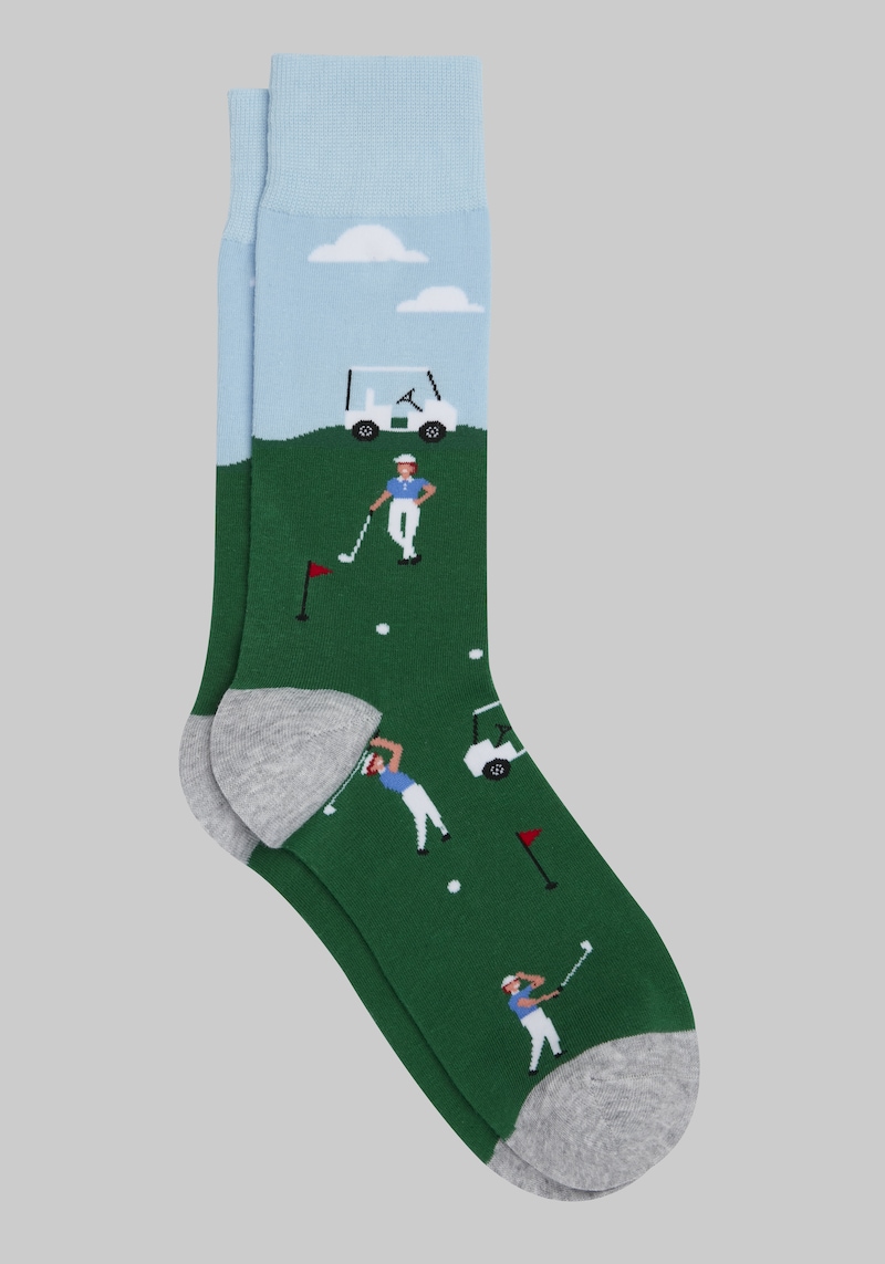 JoS. A. Bank Men's Golf Course Socks, Green, Mid Calf