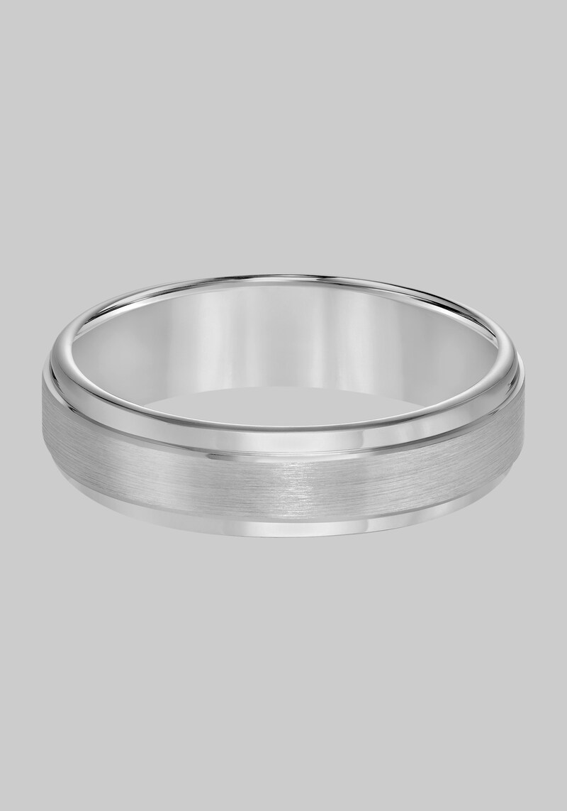 Men's GTX 6mm Step Edge Satin Finish Center Tungsten Carbide Band at Jos. A. Bank, Metal Silver/Metals, RNG