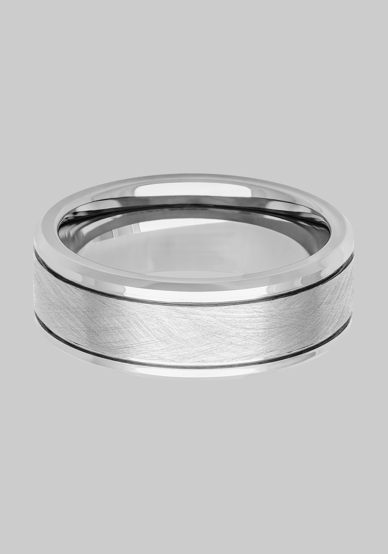 Men's GTX 8mm Brushed Center Tungsten Carbide Band at Jos. A. Bank, Metal Silver/Metals, RNG