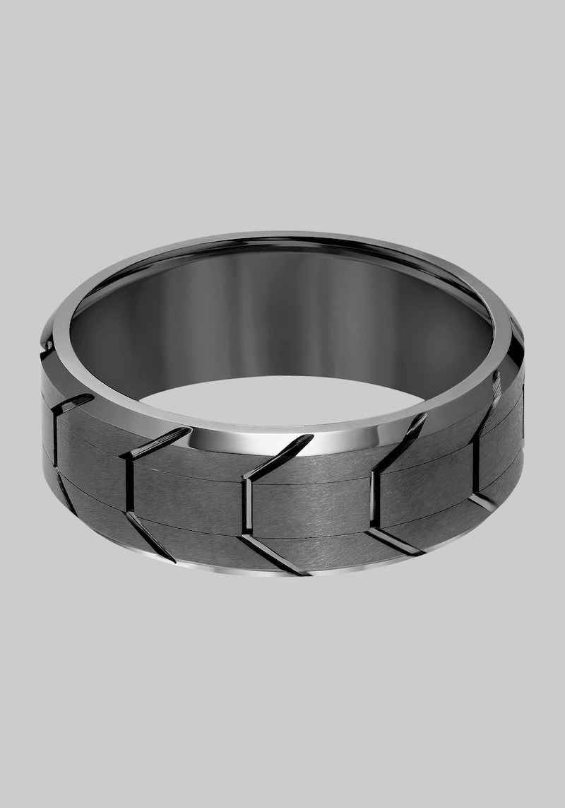 Men's GTX 8mm Tire Tread Tungsten Carbide Band at Jos. A. Bank, Black, RNG