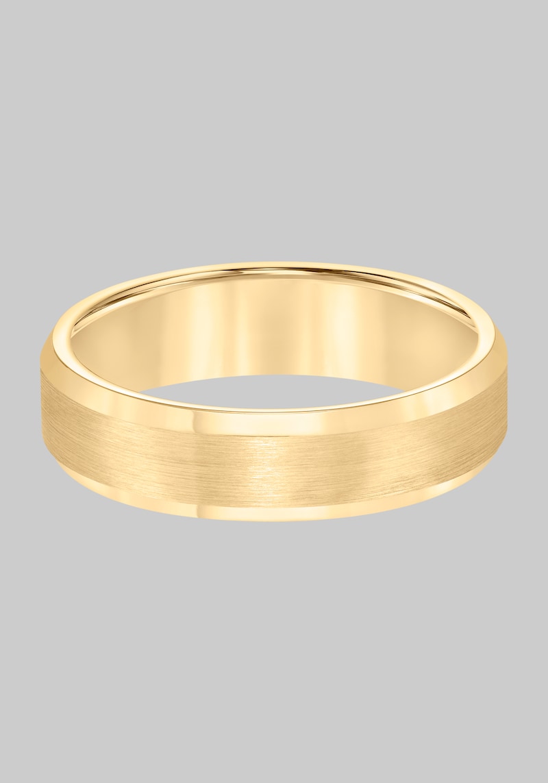 Men's GTX 6mm Beveled Edge Satin Finish Center Tungsten Carbide Band at Jos. A. Bank, Metal Gold/Metals, RNG