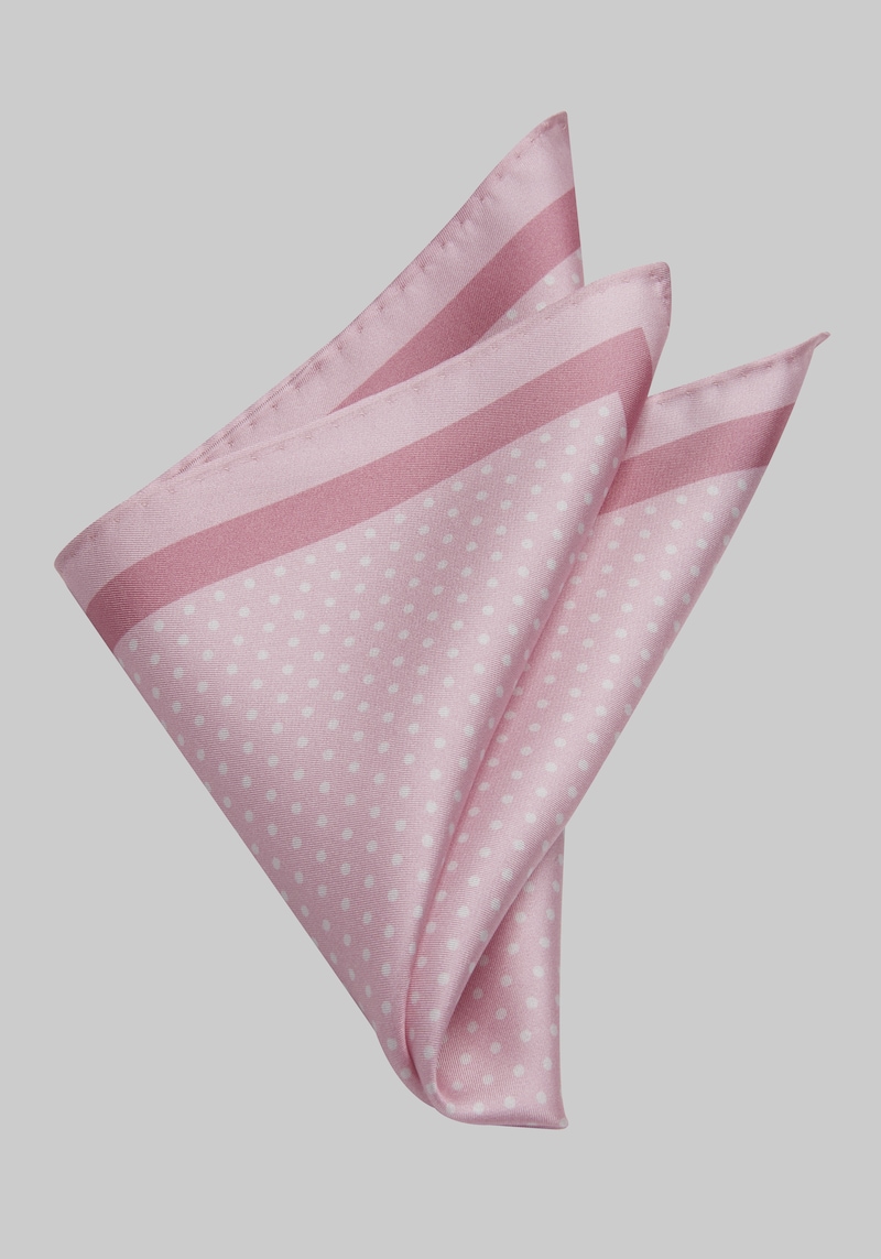 JoS. A. Bank Men's Classic Dot Pocket Square, Pink, One Size