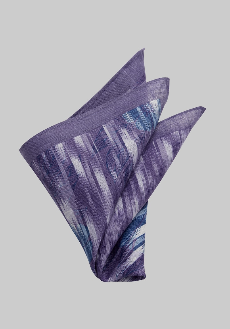 JoS. A. Bank Men's Abstract Floral Pocket Square, Light Purple, One Size