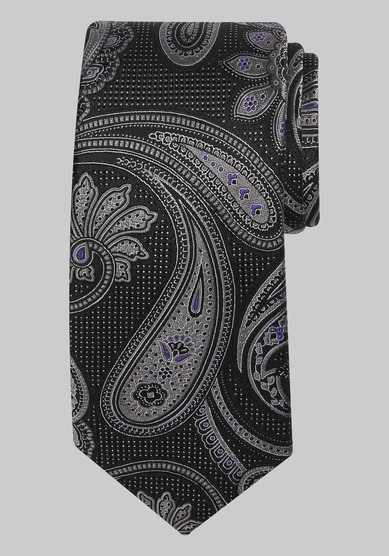 JoS. A. Bank Men's Reserve Collection Masterful Paisley Tie, Black, One Size