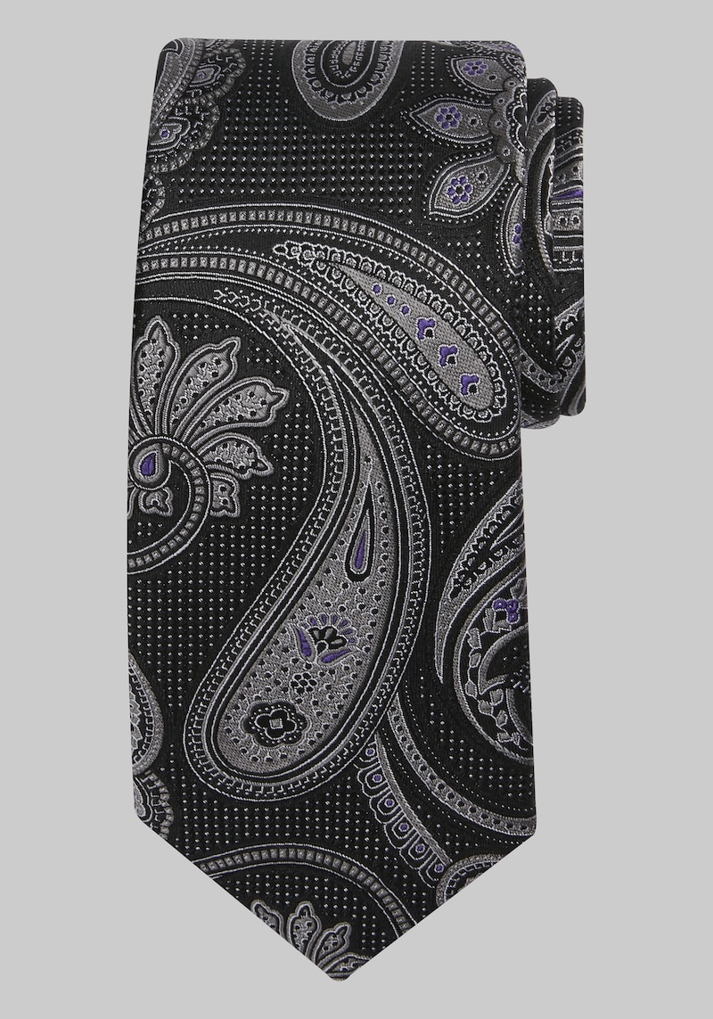 Men's Reserve Collection Masterful Paisley Tie, Black, One Size