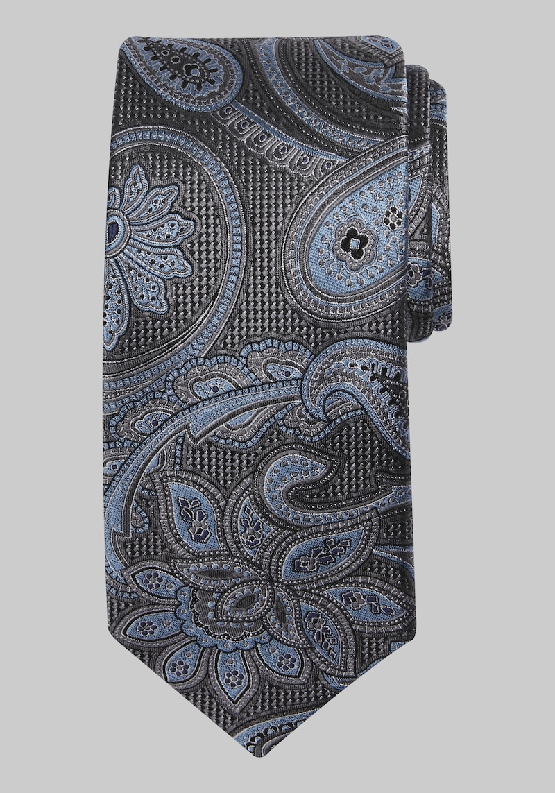 Men's Reserve Collection Masterful Paisley Tie, Charcoal, One Size