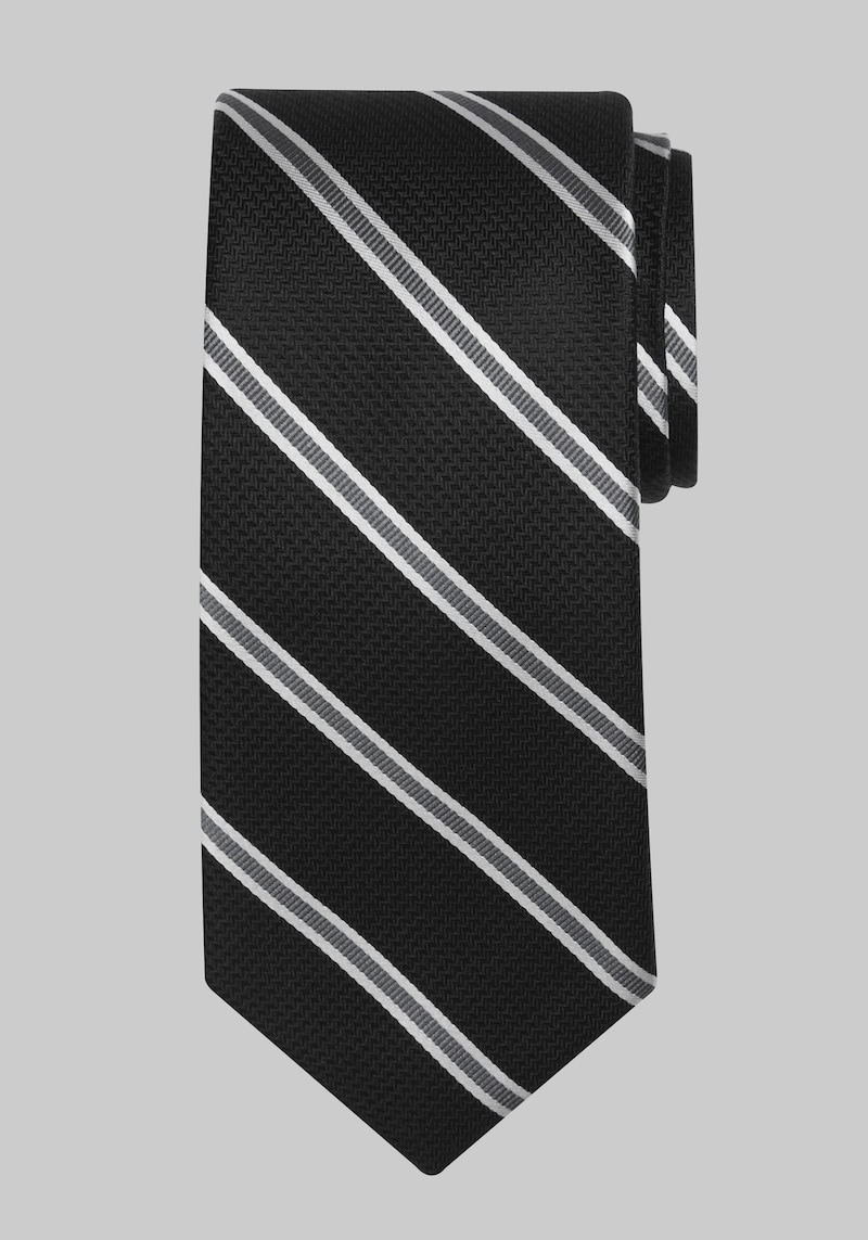 JoS. A. Bank Men's Reserve Collection Chevron Stripe Tie, Black, One Size