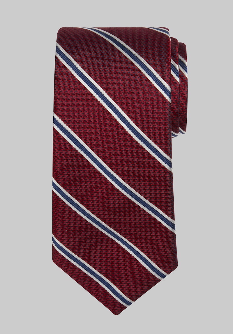 JoS. A. Bank Men's Reserve Collection Chevron Stripe Tie, Burgundy, One Size