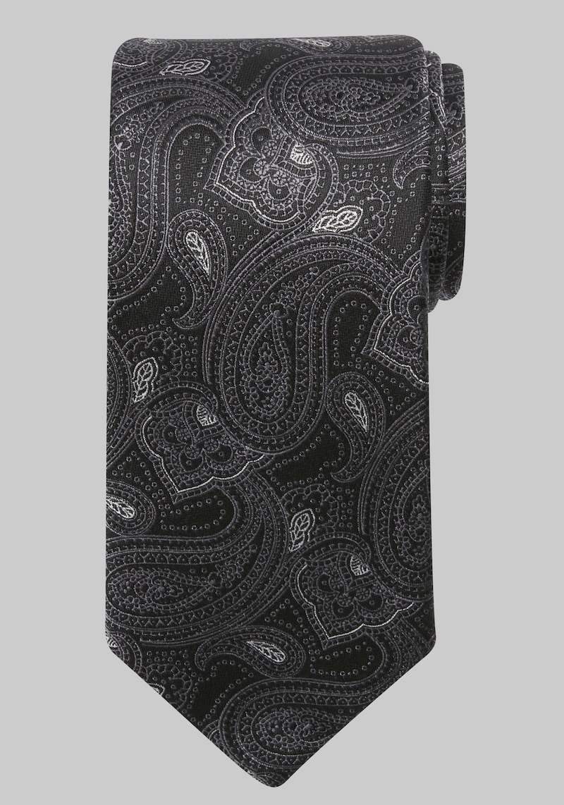 JoS. A. Bank Men's Reserve Collection Filigree Paisley Tie, Black, One Size
