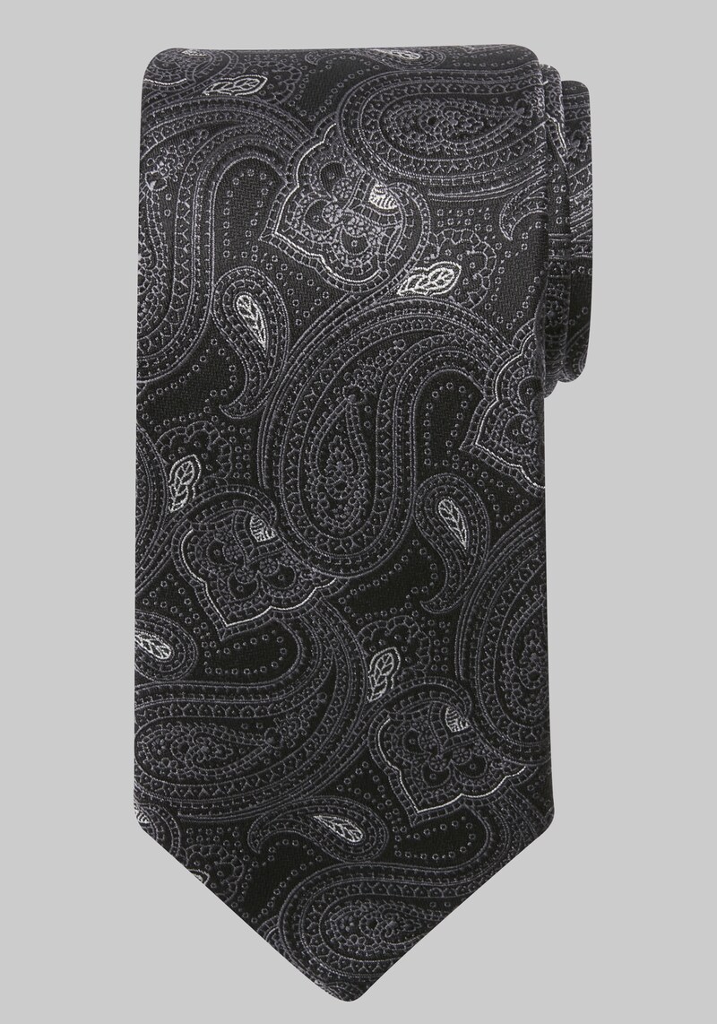 Men's Reserve Collection Filigree Paisley Tie, Black, One Size