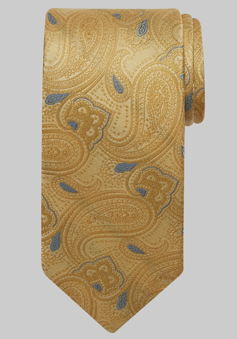 JoS. A. Bank Men's Reserve Collection Filigree Paisley Tie, Yellow, One Size