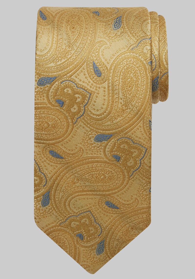 Men's Reserve Collection Filigree Paisley Tie, Yellow, One Size