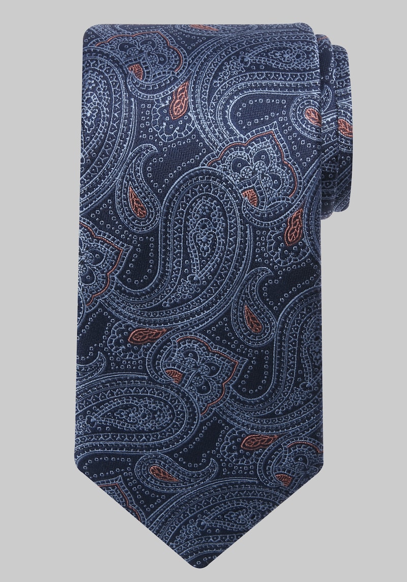 Men's Reserve Collection Filigree Paisley Tie, Navy, One Size