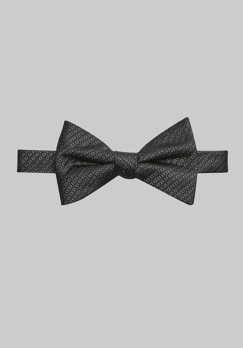 JoS. A. Bank Men's Reserve Collection Hidden Squares Bow Tie, Black, One Size