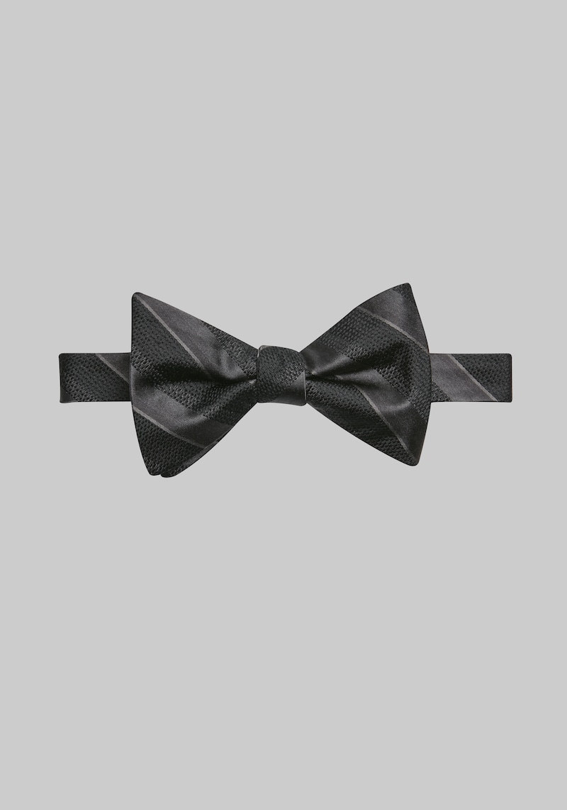 JoS. A. Bank Men's Reserve Collection Subtle Stripe Bow Tie, Black, One Size