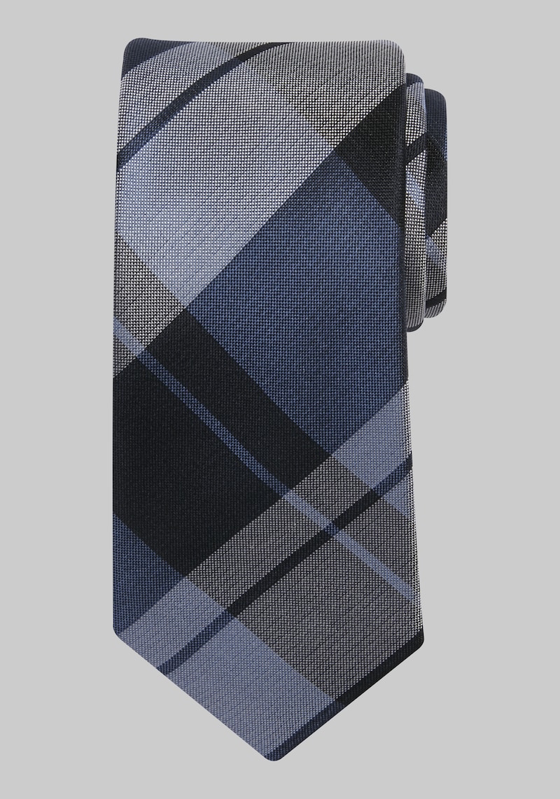 JoS. A. Bank Men's Simple Plaid Tie, Blue, One Size