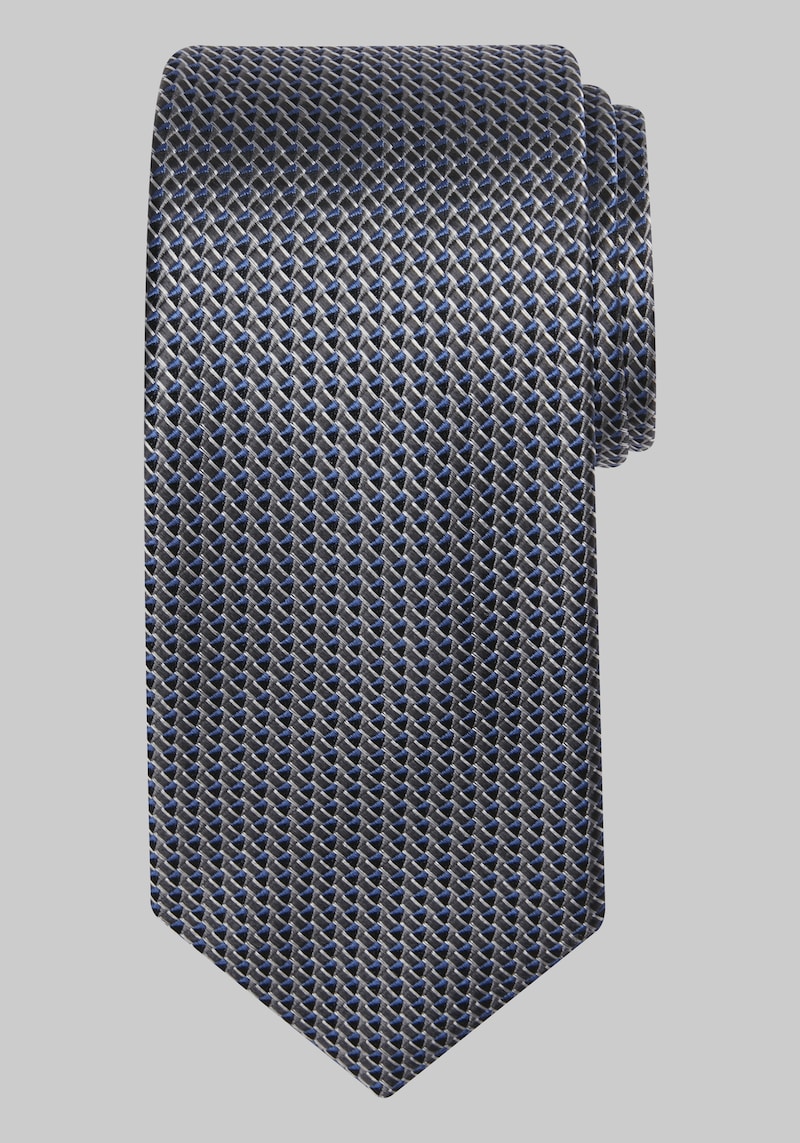 Men's Traveler Collection Mini Geo Tie, Charcoal, One Size